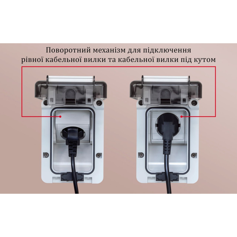 Розетка із заземленням 95х95мм IP66 полікарбонат сірий [DIS1374407] ДКС Quadro