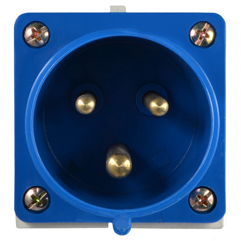 Силовая вилка 2P+PE 32А 230В стационарная IP44 синяя [A0080060004] ВС (523) АСКО