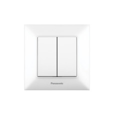 Выключатель двухклавишный Arkedia Slim с рамкой ABS белый [WNTC00092WH-UA1] Panasonic