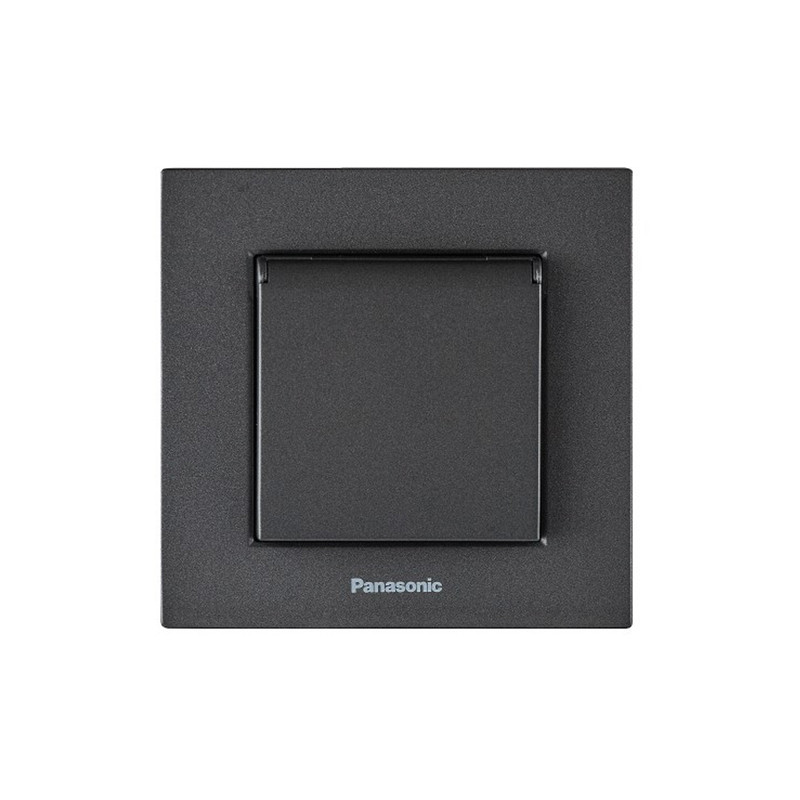 Розетка с заземлением Karre Plus 55 с защитными шторками и крышкой дымчатая ABS пластик [WDTC92102DG-UA1] Panasonic