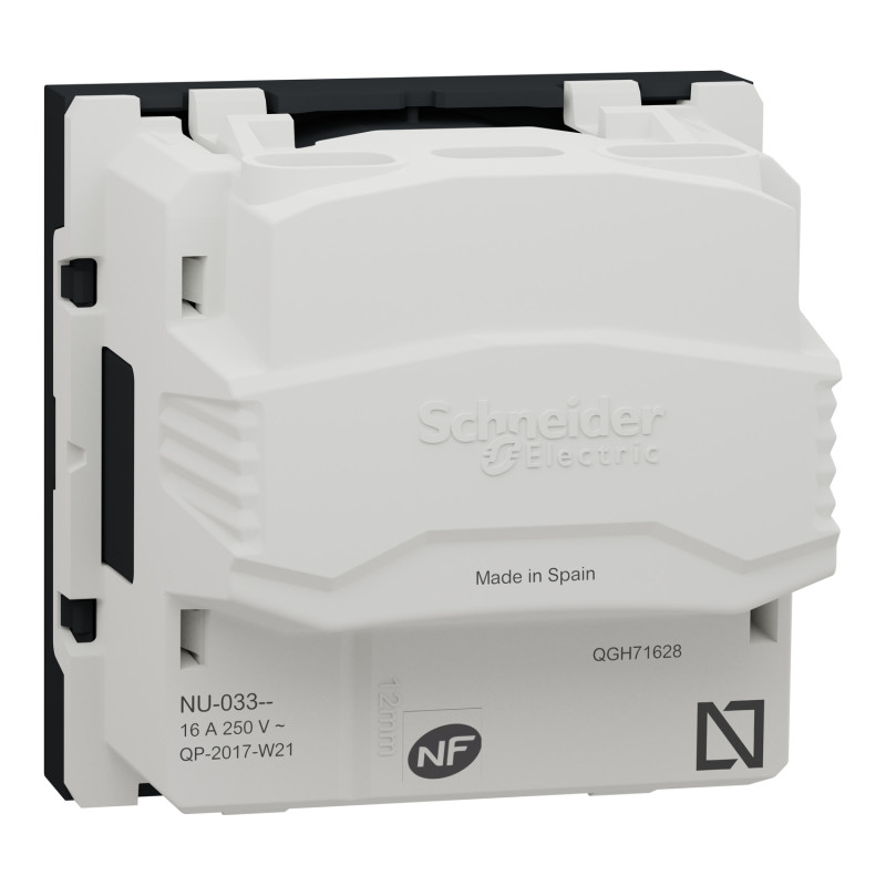 Розетка со шторками 16А Черный 45х45х37mm PC [NU303354] Unica New Schneider Electric