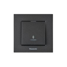Выключатель проходной одноклавишный с подсветкой Karre Plus 55 с рамкой ABS дымчатый [WDTC90042DG-UA1] Panasonic