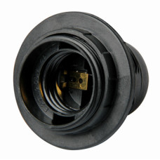 Патрон E27 электрический с гайкой 57х40mm пластик черный [s9100007] e.lamp socket with nut.e27.pl.black E.NEXT
