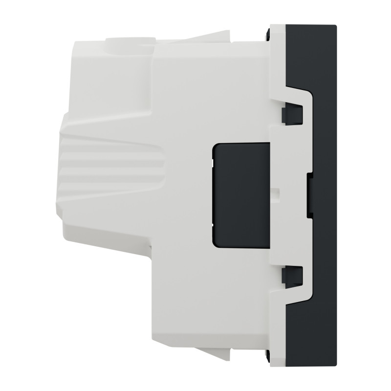 Розетка со шторками 16А Черный 45х45х37mm PC [NU303354] Unica New Schneider Electric