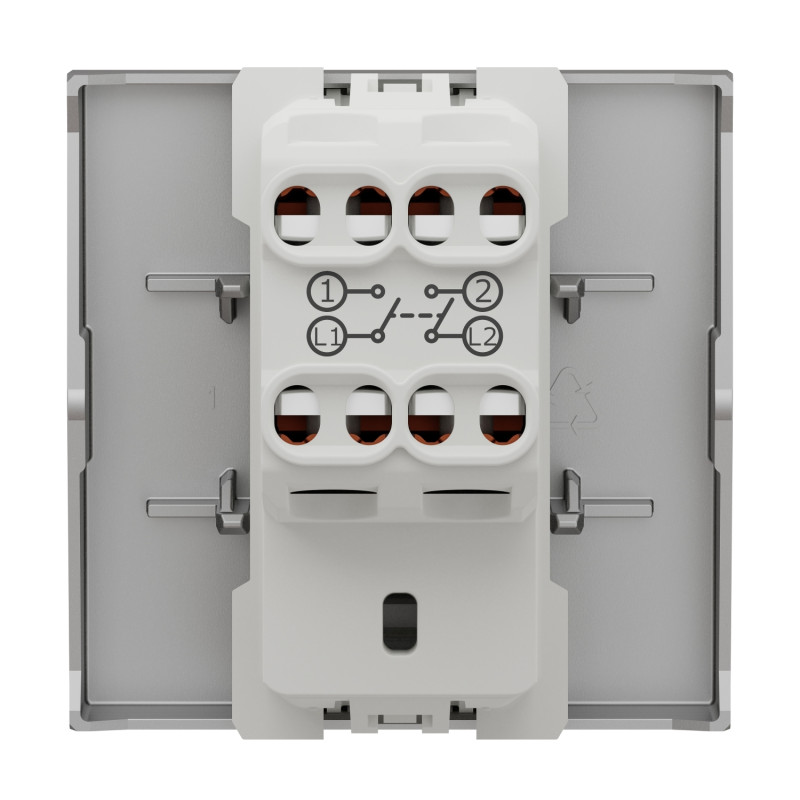 Вимикач 16А Алюміній 45х45х37,75mm ABS-UV [NU326230] Unica New Schneider Electric