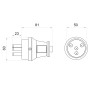 Вилка 25А 3Р+PE IP44 каучуковая [A0250010003] АСКО