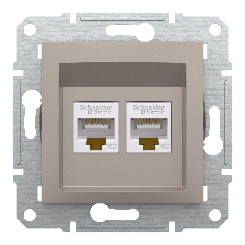 Розетка компьютерная RJ45 UTP кат.5Е Asfora бронза ABS [EPH4400169] Шнейдер Электрик