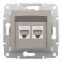 Розетка компьютерная RJ45 UTP кат.5Е Asfora бронза ABS [EPH4400169] Шнейдер Электрик