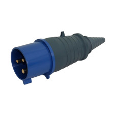 Силовая вилка 2P+PE 32А 230В переносная IP44 синяя [HPC-P023-032-3-IP44-U] UEC