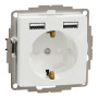 Розетка с заземлением + 2USB тип А белая [SDD111052] PC Sedna Design&Element Шнейдер Электрик