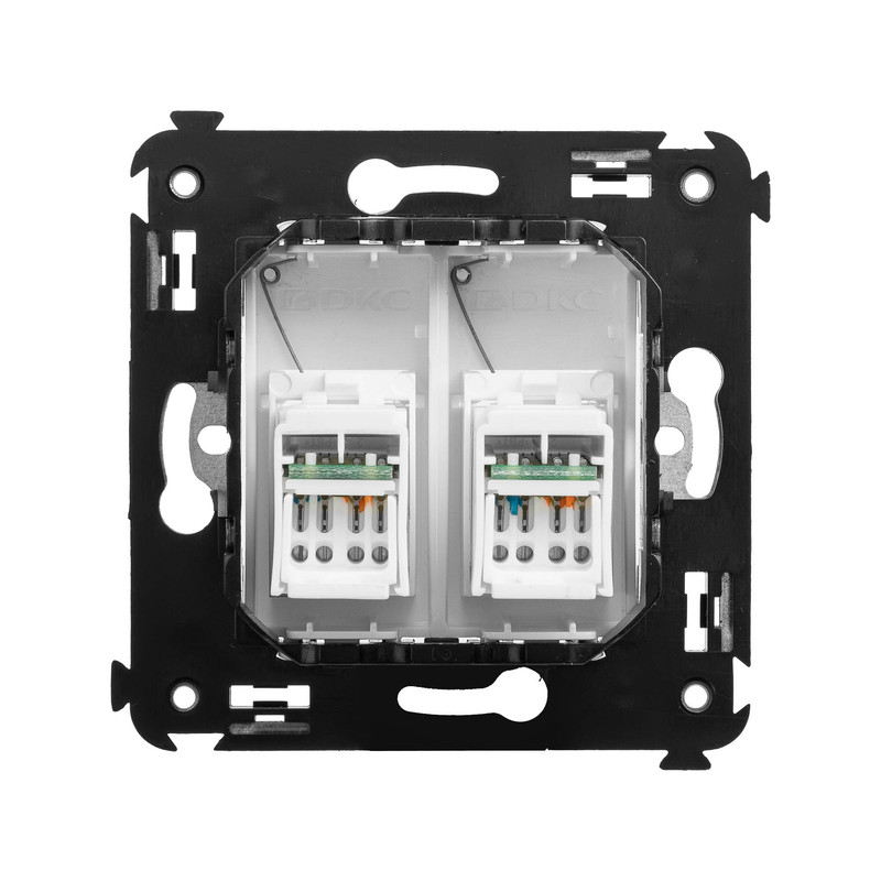 Розетка подвійна комп'ютерна RJ45 категорія 5е білий [4400464] ДКС Avanti