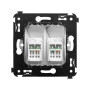 Розетка подвійна комп'ютерна RJ45 категорія 5е білий [4400464] ДКС Avanti
