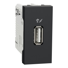 Розетка USB 1 модуль антрацит [NU342854] PC Unica New Шнейдер Электрик
