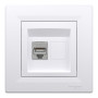 Розетка компьютерная с рамкой RJ45 STP кат.5Е Asfora белая ABS [EPH5000121] Шнейдер Электрик