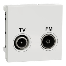 Розетка TV R конечная Белый 45х45х28mm ABS-UV [NU345218] Unica New Schneider Electric