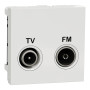 Розетка TV R конечная Белый 45х45х28mm ABS-UV [NU345218] Unica New Schneider Electric