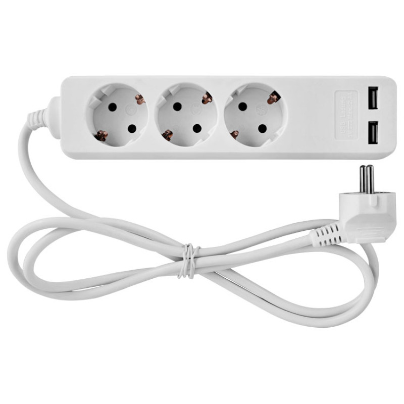Удлинитель с usb-зарядкой 1.5м с з/к 3 гнезда без выключателя baby protect [s042128] e.es.3.1.5.z.b.2.usb E.NEXT