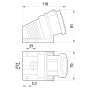 Силовая розетка 2P 16А 24В стационарная IP44 серая [2322-126] E.NEXT