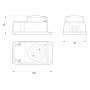Силовая розетка 3P+N 16А 400В стационарная каучук IP44 черная [s9100037] E.NEXT e.socket.rubber.062.16