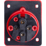 Силова розетка 3P+PE 32А 380В вбудована IP44 червона [p012013] E.NEXT e.socket.pro.4.32.wall