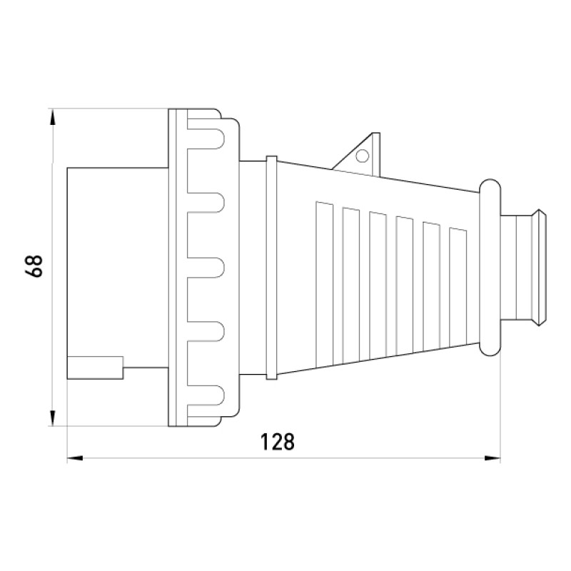Силовая вилка 2P+PE 16А 250В переносная IP67 синяя [3624-337] E.NEXT