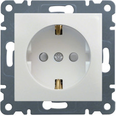 Розетка с заземлением с шторками белый [WL1060] Lumina Hager