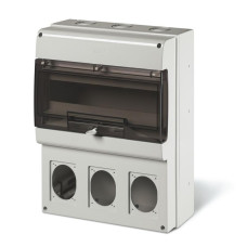 Корпус на 16 модулей 3 поста основа 70х87мм IP66 328x400x140мм серый [DIS6724316] Quadro ДКС