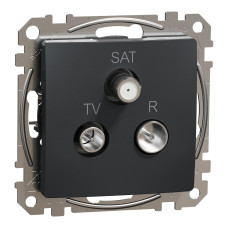 Розетка R/TV/SAT конечная 4дБ черный 73х73х41mm ABS-UV [SDD114481] Sedna Design & Elements Schneider Electric