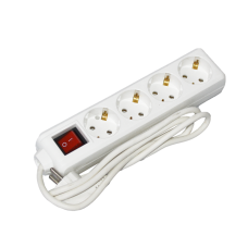 Удлинитель с выключателем 1,5м 4 гнезда 2Р+PЕ IP20 [WYP10-16-04-01-GS-17-U] STANDART UEC