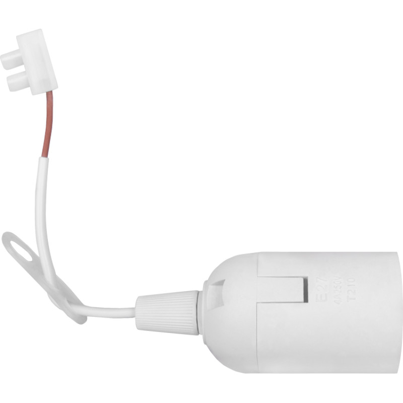 Патрон E27 підвісний з шнуром 15см 78х37mm пластик білий [s9100057] e.lamp socket pendant..E27.pl.white E.NEXT