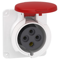 Силовая розетка 3P+E 32А 415В встраиваемая IP44 красная [PKY32G434] PratiKa Schneider Electric