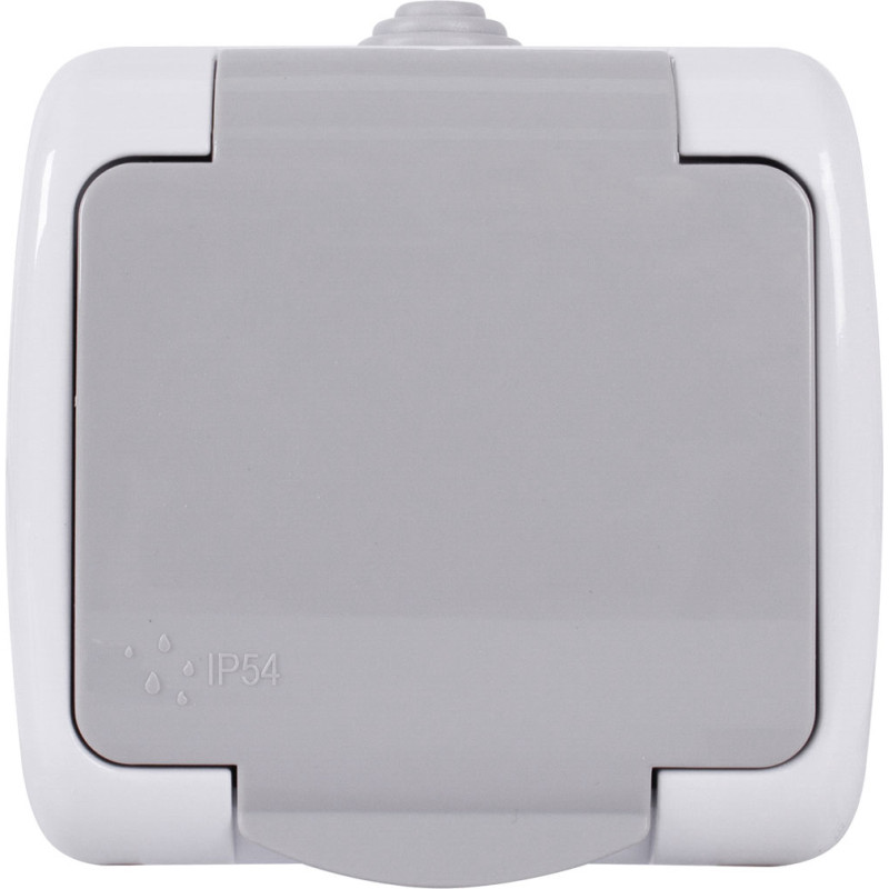 Розетка с заземлением наружная IP54 серый [s035066] E.NEXT e.aqua.1231.grg