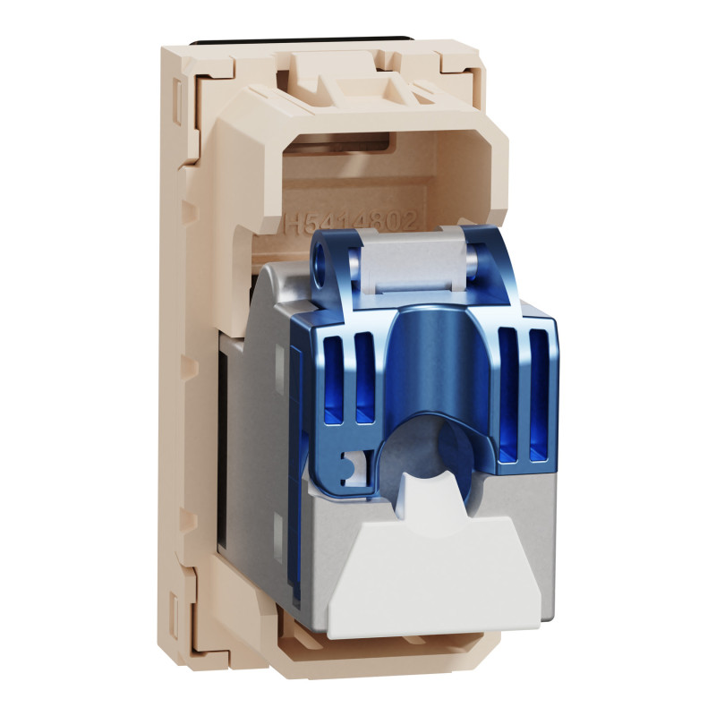 Розетка компьютерная RJ45 категория 6STP 1 модуль бежевая [NU341644] ABS-UV Unica New Шнейдер Электрик