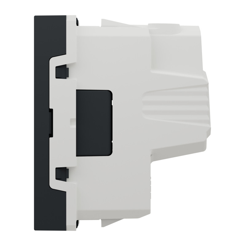 Розетка со шторками 16А Черный 45х45х37mm PC [NU303354] Unica New Schneider Electric