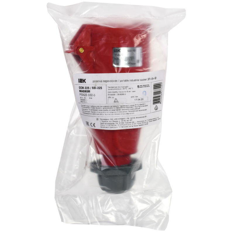 Розетка переносна сси-225 32А-6ч/200/346-240/415В 3Р+ре+N ip44 Magnum, іек [psn22-032-5]