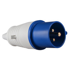 Силовая вилка 2P+PE 16А 230В переносная IP44 синяя [A0080010001] ВП (013) АСКО