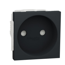 Розетка со шторками 16А Черный 45х45х37mm PC [NU303354] Unica New Schneider Electric