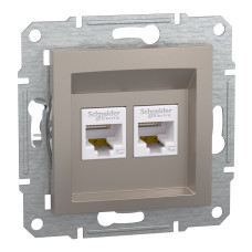 Розетка компьютерная RJ45 UTP кат.5Е Asfora бронза ABS [EPH4400169] Шнейдер Электрик