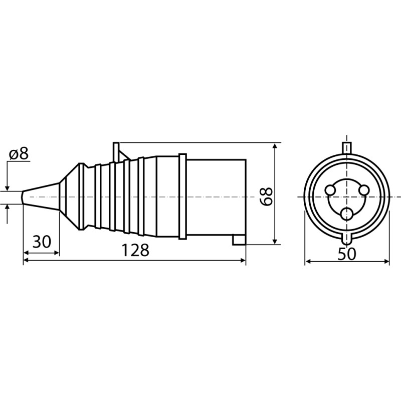 Силовая розетка 2P+PE 16А 230В переносная IP44 синяя [A0080020001] ГП (213) АСКО