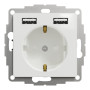 Розетка с заземлением + 2USB тип А белая [SDD111052] PC Sedna Design&Element Шнейдер Электрик