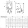 Силовая розетка 3P+N+PE 32А 415В стационарная IP44 полиамид красная [A0080010153] UСombi АСКО