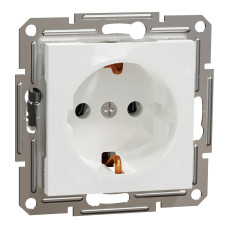 Розетка с заземлением ASFORA 71x71x42mm белый [EPH2970121] Schneider Electric