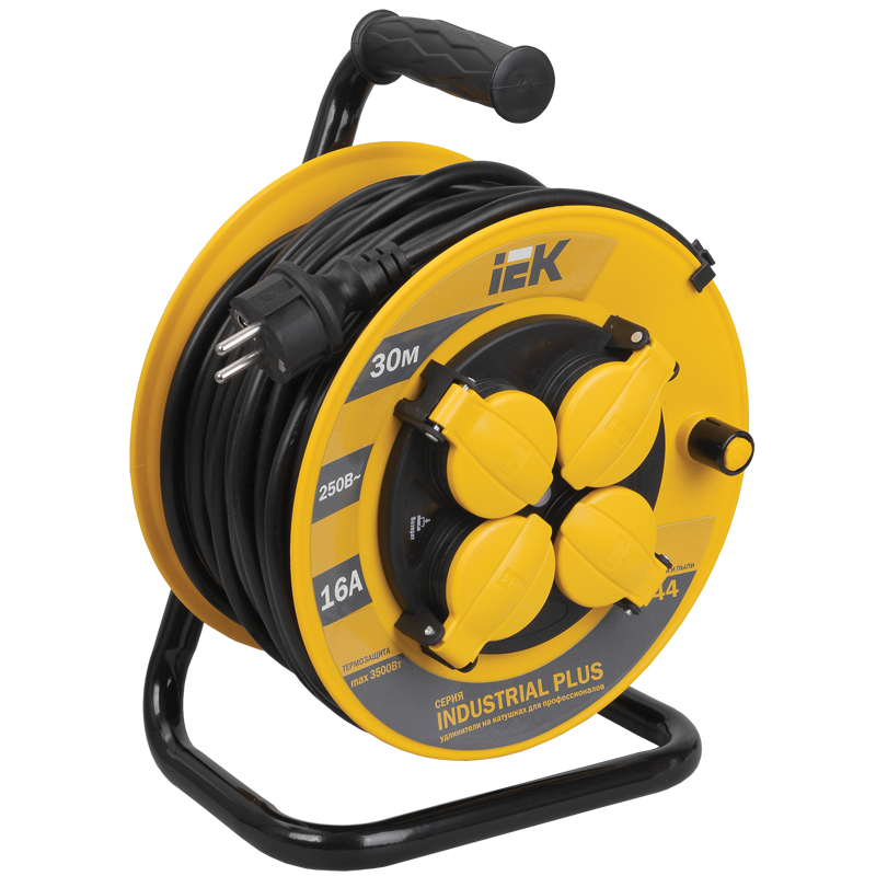 Котушка ук30*2Р+PЕ/30м 3х1,5мм 2 ip44 Industrial plus, іек [wkp15-16-04-30-44]