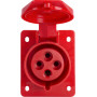 Силова розетка 3P+PE 32А 380В вбудована IP44 червона [p012013] E.NEXT e.socket.pro.4.32.wall