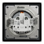 Розетка с заземлением Asfora с крышкой и защитными шторками сталь ABS [EPH3100362] Шнейдер Электрик