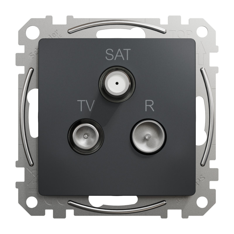 Розетка R/TV/SAT конечная 4дБ черный 73х73х41mm ABS-UV [SDD114481] Sedna Design & Elements Schneider Electric