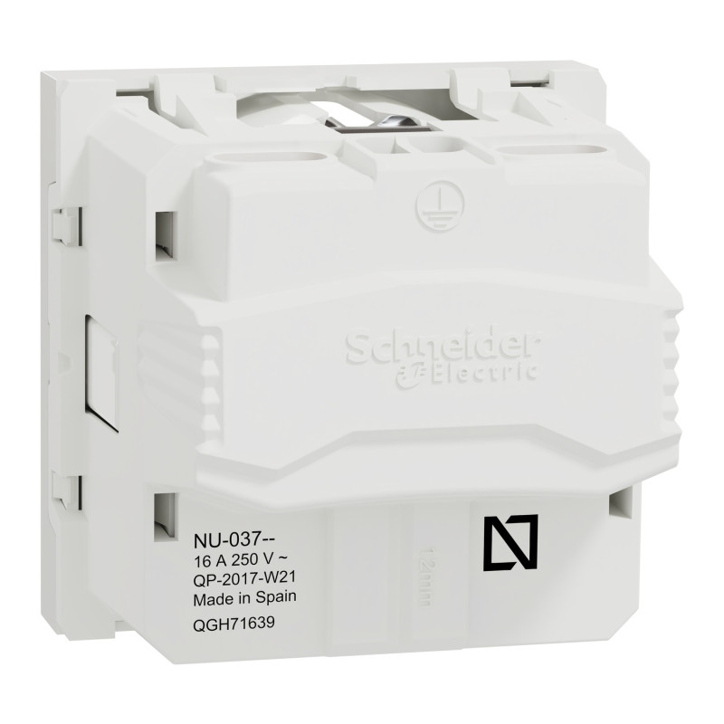 Розетка с з/к и шторками 16А Белый 45х45х50mm PC [NU303718] Unica New Schneider Electric