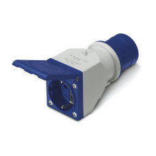 Переходник (силовая розетка) 3P 16А 230В ⇒ 2P+PE 16А 250В IP44 [DIS610381] Quadro ДКС