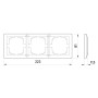 Рамка 3-постова 223х81х9,5мм алюміній [ins0040091] E.NEXT e.lux.10064L.3.fr.aluminium