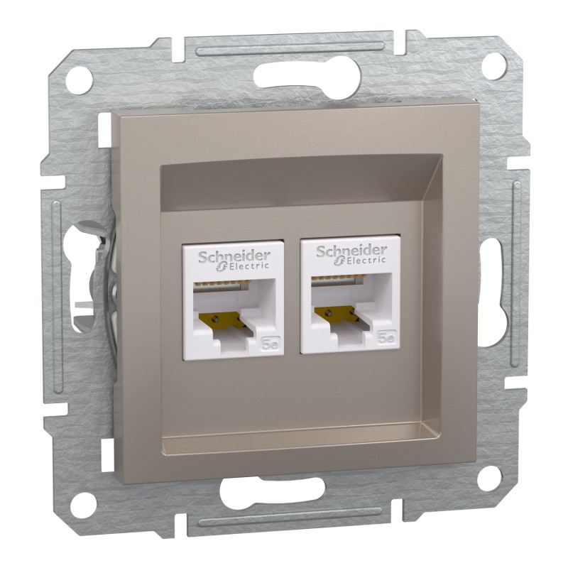 Розетка компьютерная RJ45 UTP кат.5Е Asfora бронза ABS [EPH4400169] Шнейдер Электрик